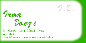irma doczi business card