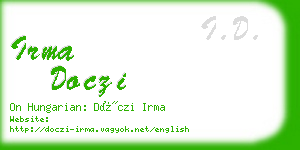 irma doczi business card